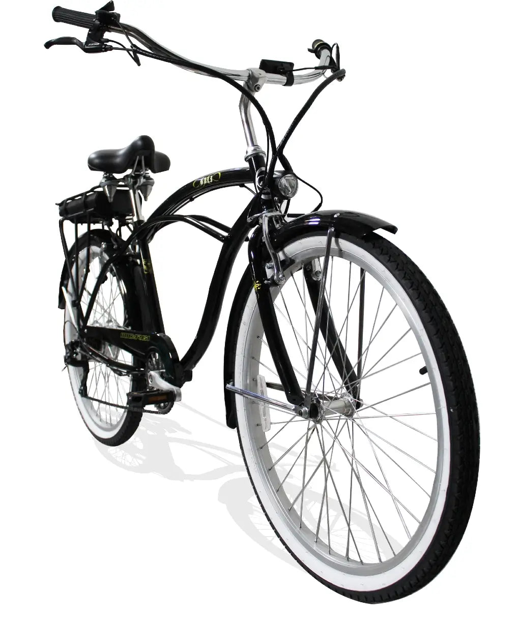Micargi Bali Electric Bike 26" Beach Cruiser Male Frame Black (EB-BALI-M-BK) 350W Max Speed 23 MPH