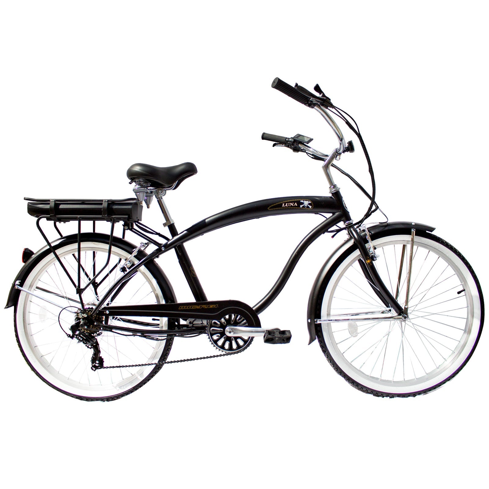 Micargi Luna Electric Bike 26" Cruiser Male Frame Matte Black (EB-LUNA-M-MBK)