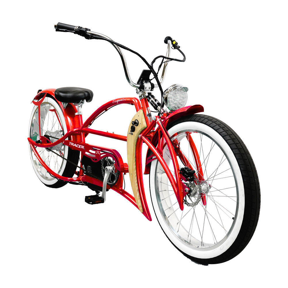 Tracer Signature Pro Electric Bike 26'' 800W Chopper Cruiser w/ Cigarette Lighter & USB Charging Port (EB-Signature Pro)
