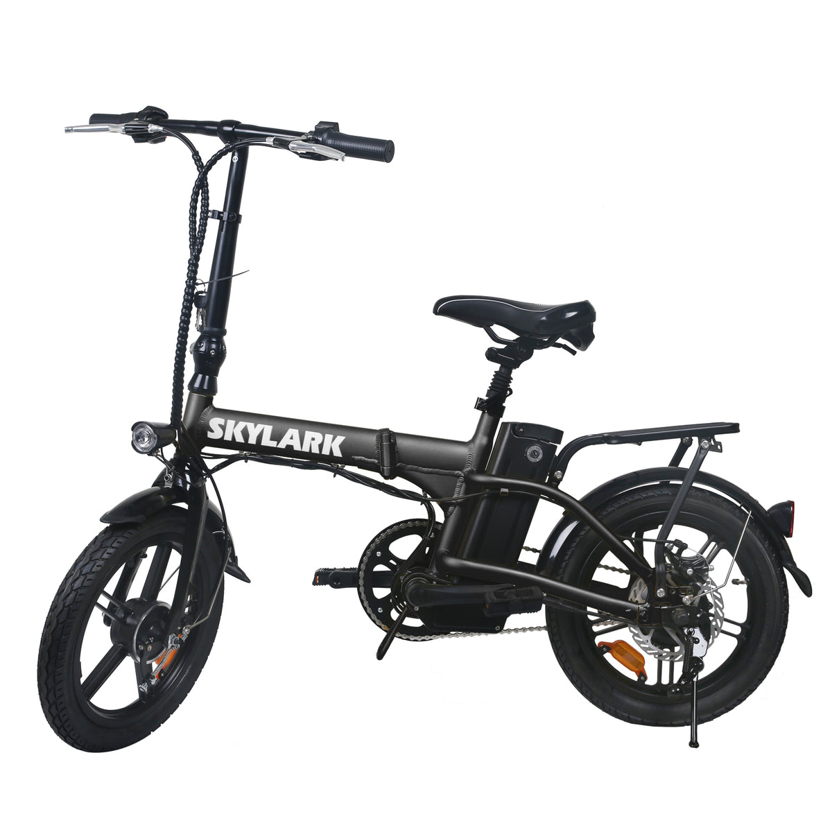 Nakto Skylark Electric Bike, Top Speed 20mph, 36V/10Ah Battery, 25-Mile Range, 350W Motor, Foldable, 16"x1.75" Tires, 300lbs Capacity