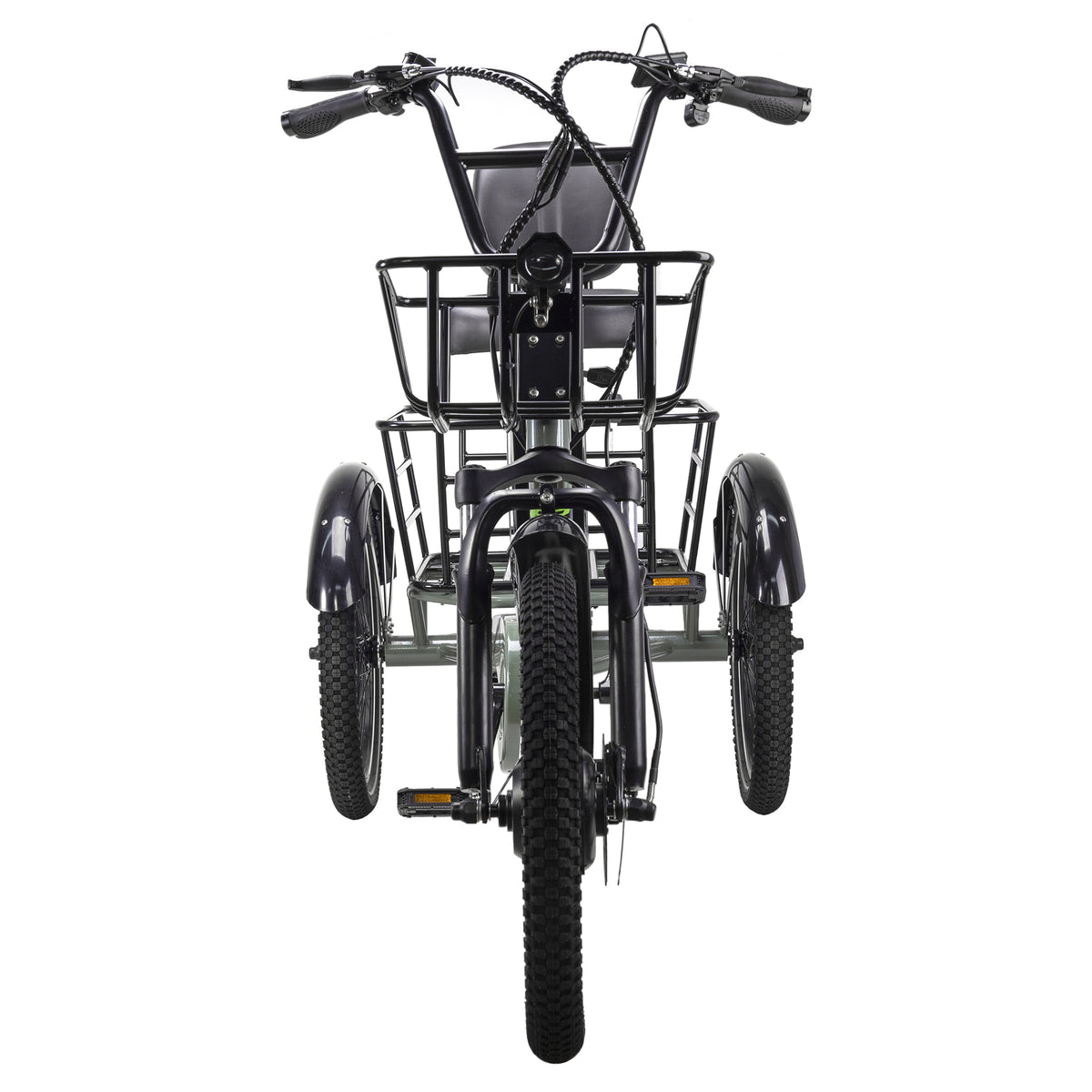 NAKTO S02 Electric Trike, 500W Motor, Top Speed 12mph, 48V/16Ah Battery, 60-Mile Range, Dual Disc Brakes, 20"x4" Tires, 400lbs Capacity