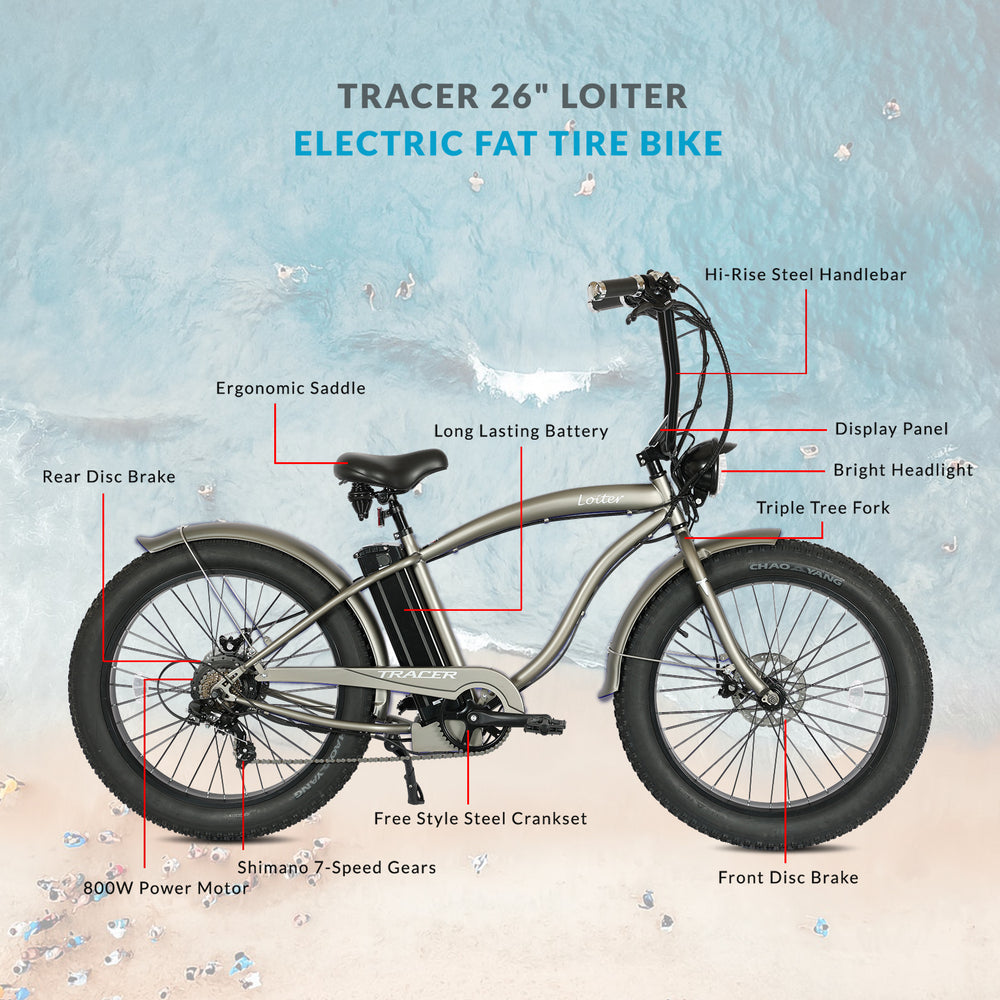 Tracer Loiter Electric Bike 26" 48V 800W Cruiser (EB-LOITER)