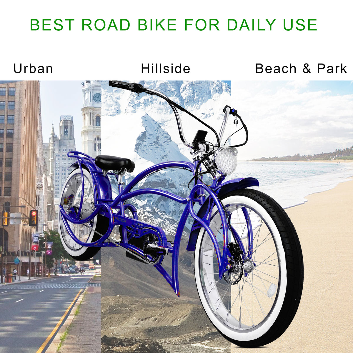 Tracer Beyond Pro Electric Bike 26'' Classic Stretch Chopper (EB-BEYOND PRO)