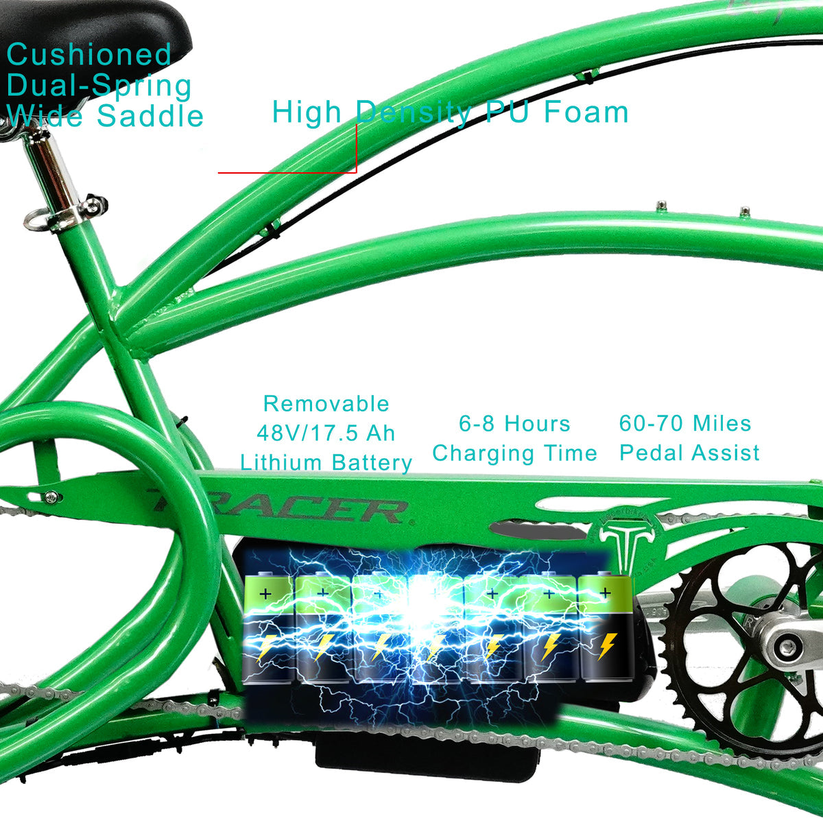 Tracer Beyond Pro Electric Bike 26'' Classic Stretch Chopper (EB-BEYOND PRO)