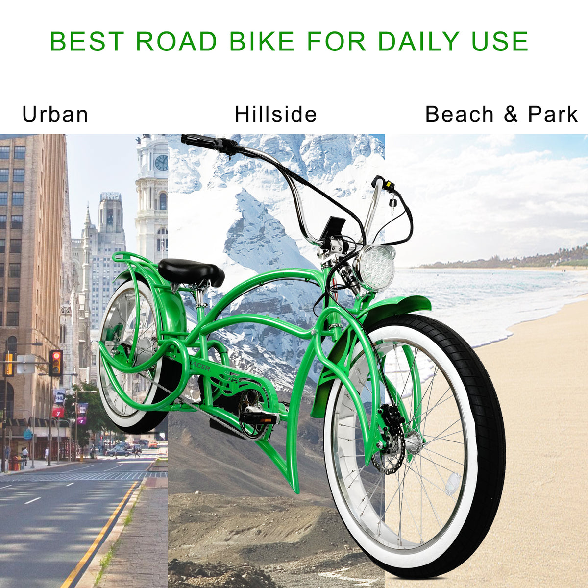 Tracer Beyond Pro Electric Bike 26'' Classic Stretch Chopper (EB-BEYOND PRO)