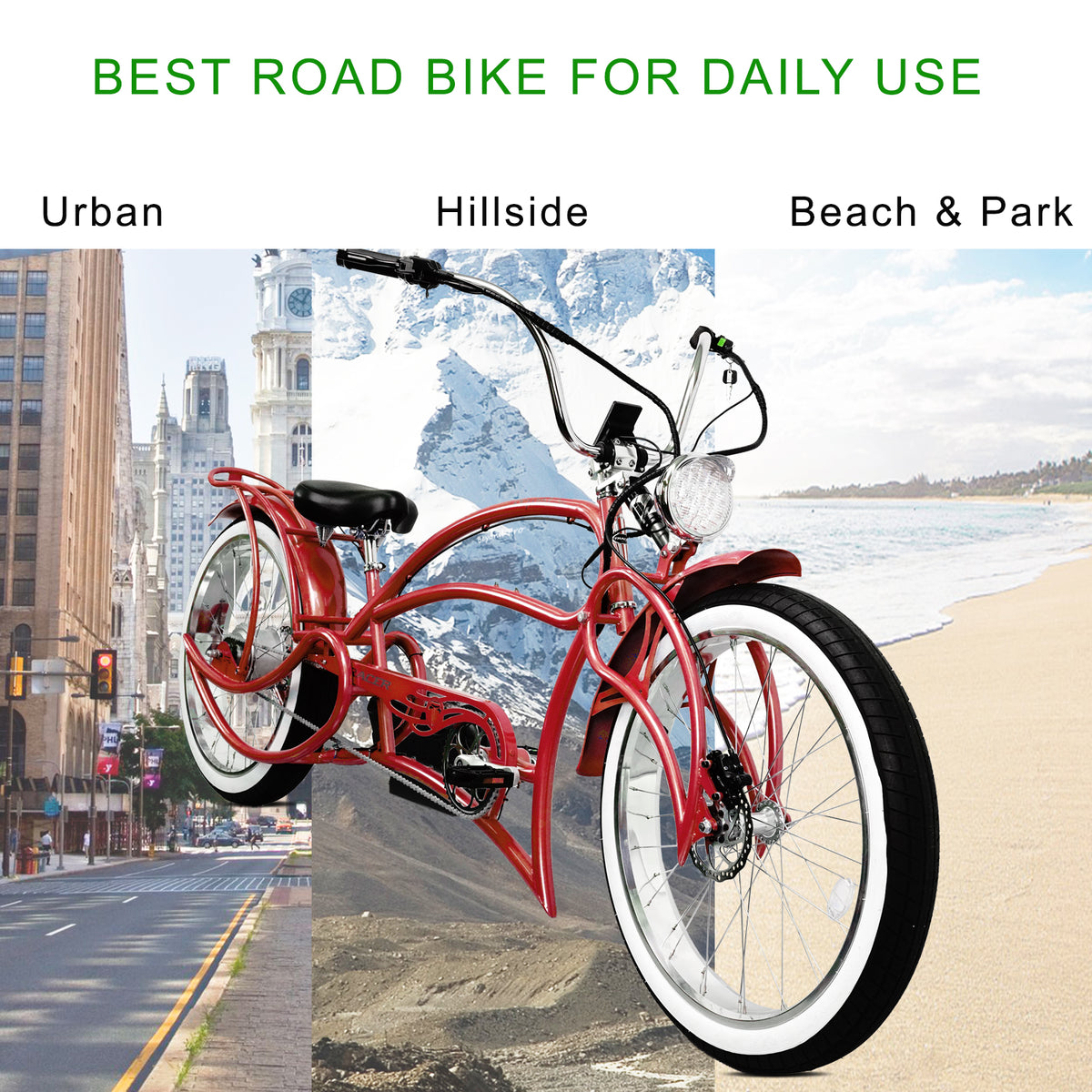 Tracer Beyond Pro Electric Bike 26'' Classic Stretch Chopper (EB-BEYOND PRO)
