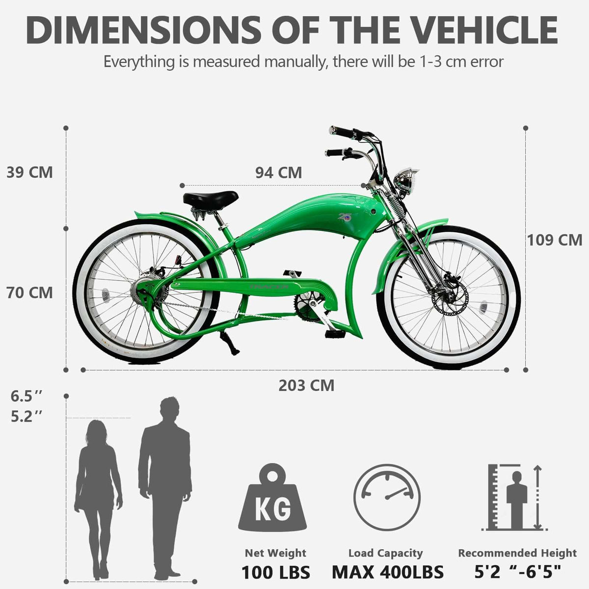 Tracer Twenty5 DS Electric Bikes 500W 26" Dual Springer Cruiser (EB-TWENTY5-DS)
