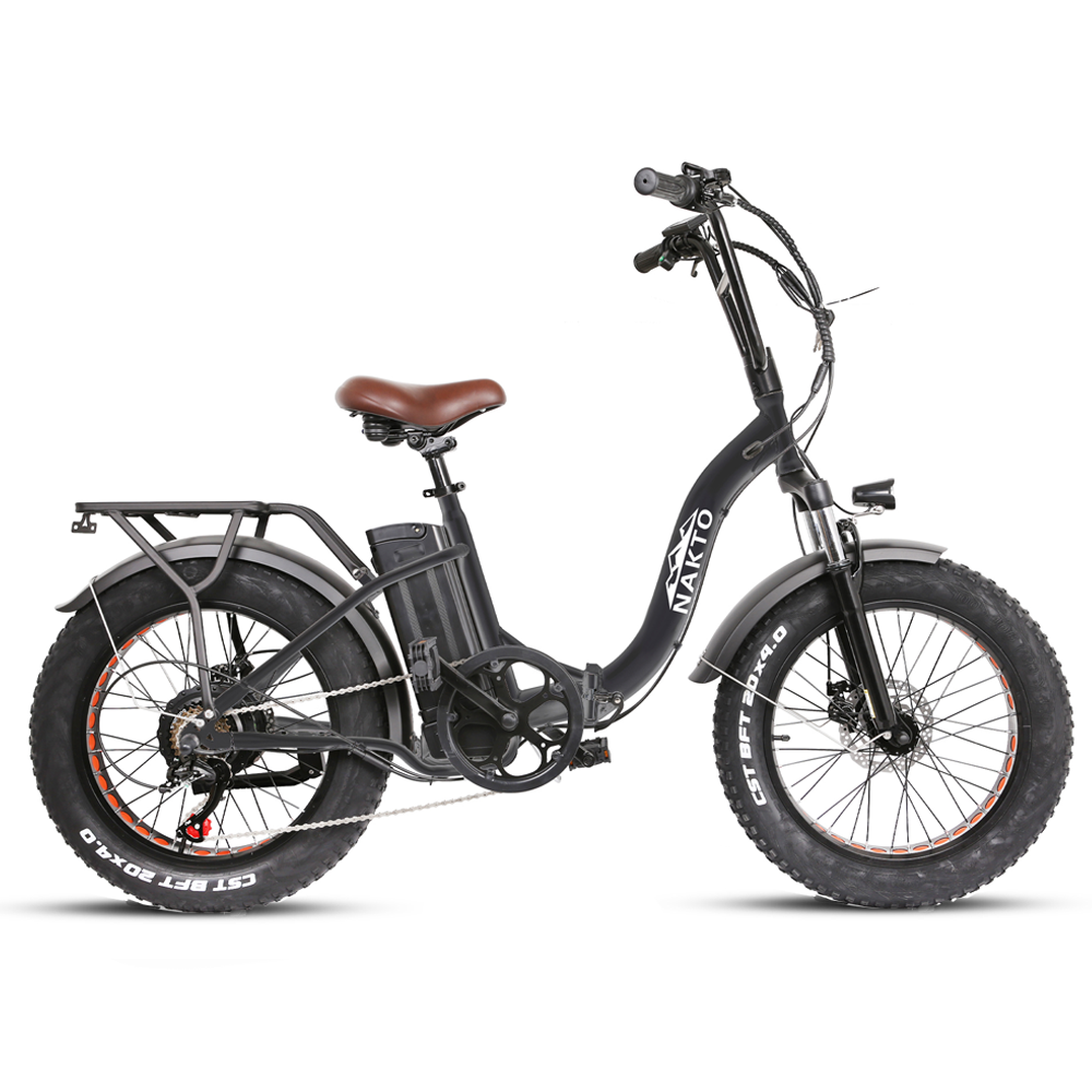 Nakto Folding OX Electric Bike (A020100026 Black/A020100025 Silver), 500W Top Speed 20MPH