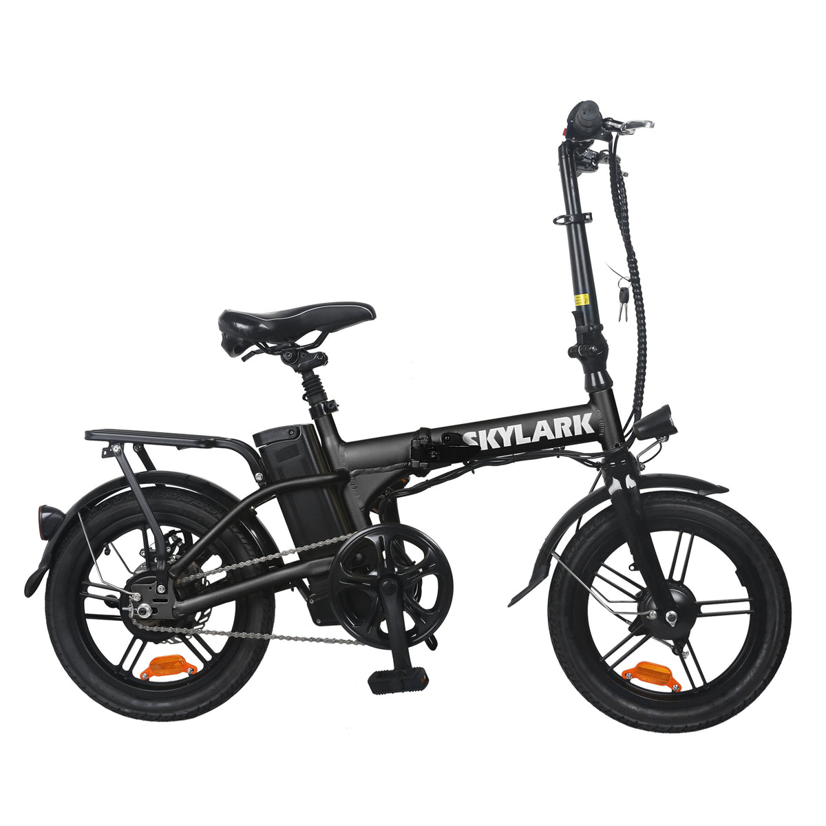 Nakto Skylark Electric Bike, Top Speed 20mph, 36V/10Ah Battery, 25-Mile Range, 350W Motor, Foldable, 16"x1.75" Tires, 300lbs Capacity