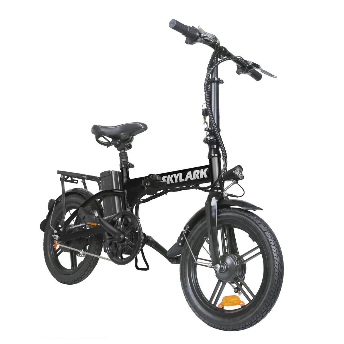 Nakto Skylark Electric Bike, Top Speed 20mph, 36V/10Ah Battery, 25-Mile Range, 350W Motor, Foldable, 16"x1.75" Tires, 300lbs Capacity