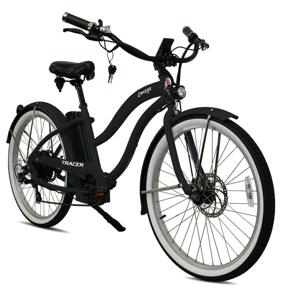 Tracer OMEGA Electric Bike 26" 7 Speed Beach Cruiser, Female Frame (EB-OMEGA-F)