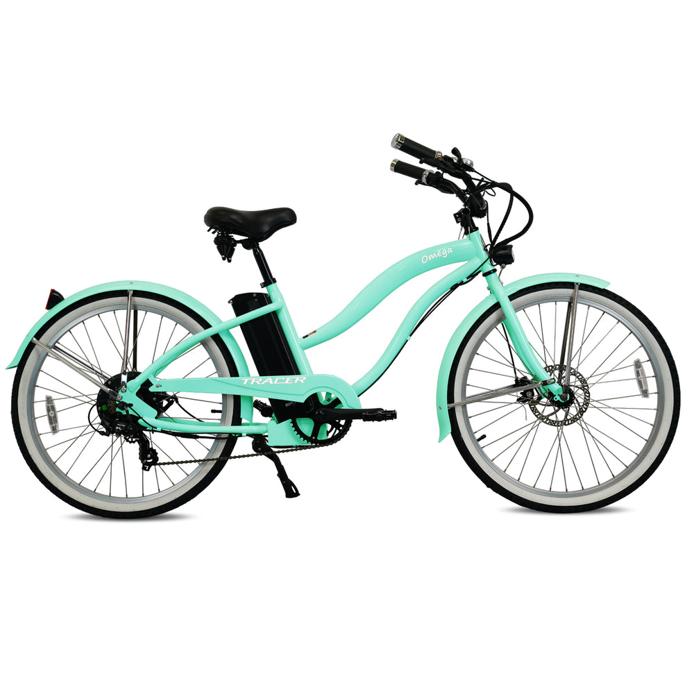 Tracer OMEGA Electric Bike 26" 7 Speed Beach Cruiser, Female Frame (EB-OMEGA-F)