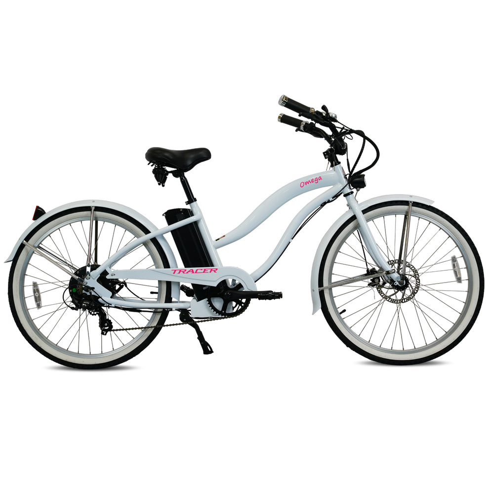 Tracer OMEGA Electric Bike 26" 7 Speed Beach Cruiser, Female Frame (EB-OMEGA-F)