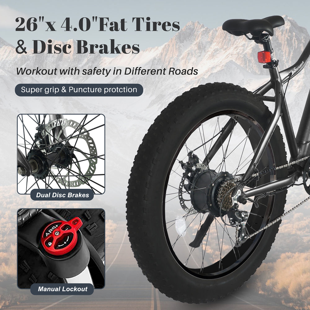 Tracer Tacoma Electric Bike 26"800W Fat Tire w/ Dual Suspensions (EB-TACOMA)
