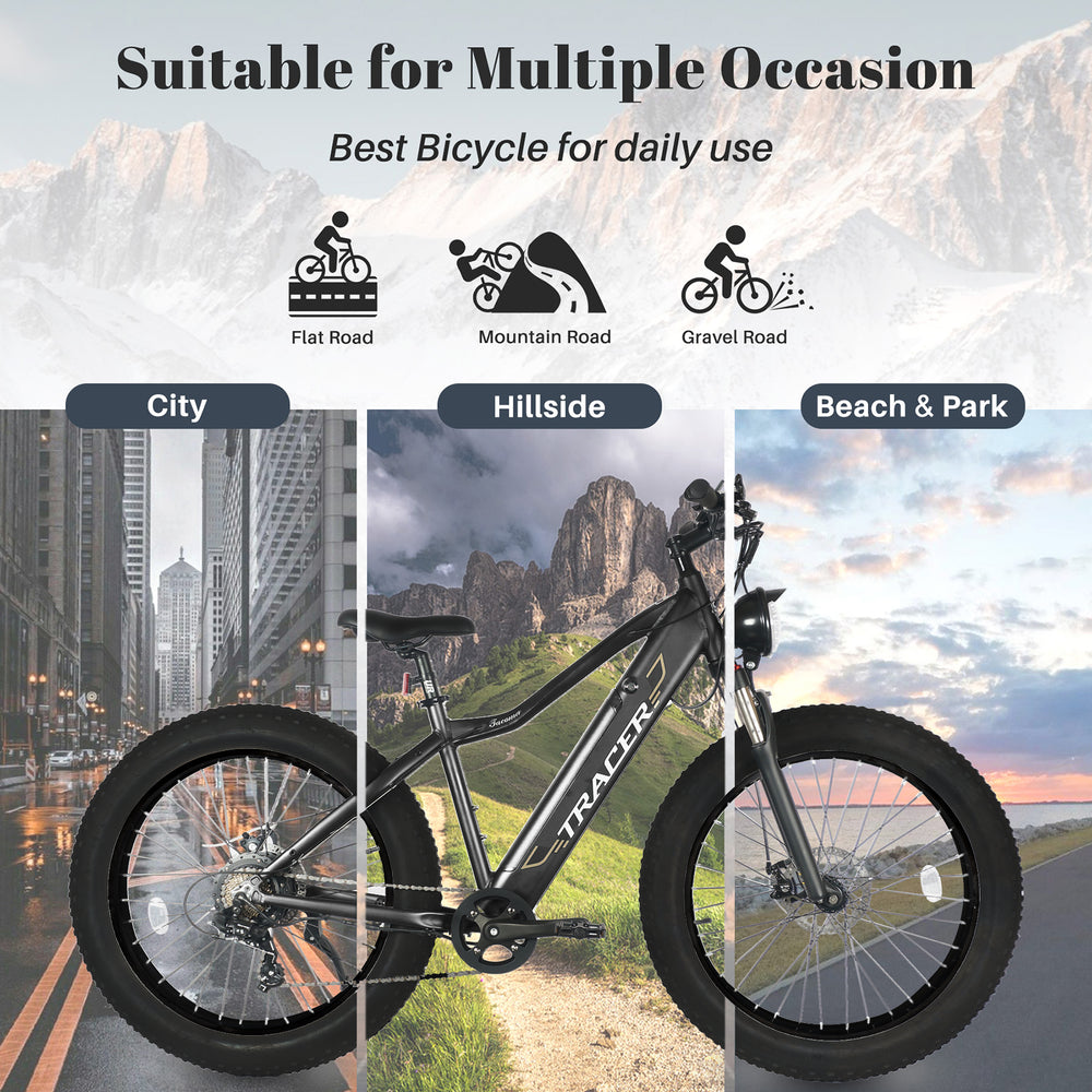 Tracer Tacoma Electric Bike 26"800W Fat Tire w/ Dual Suspensions (EB-TACOMA)