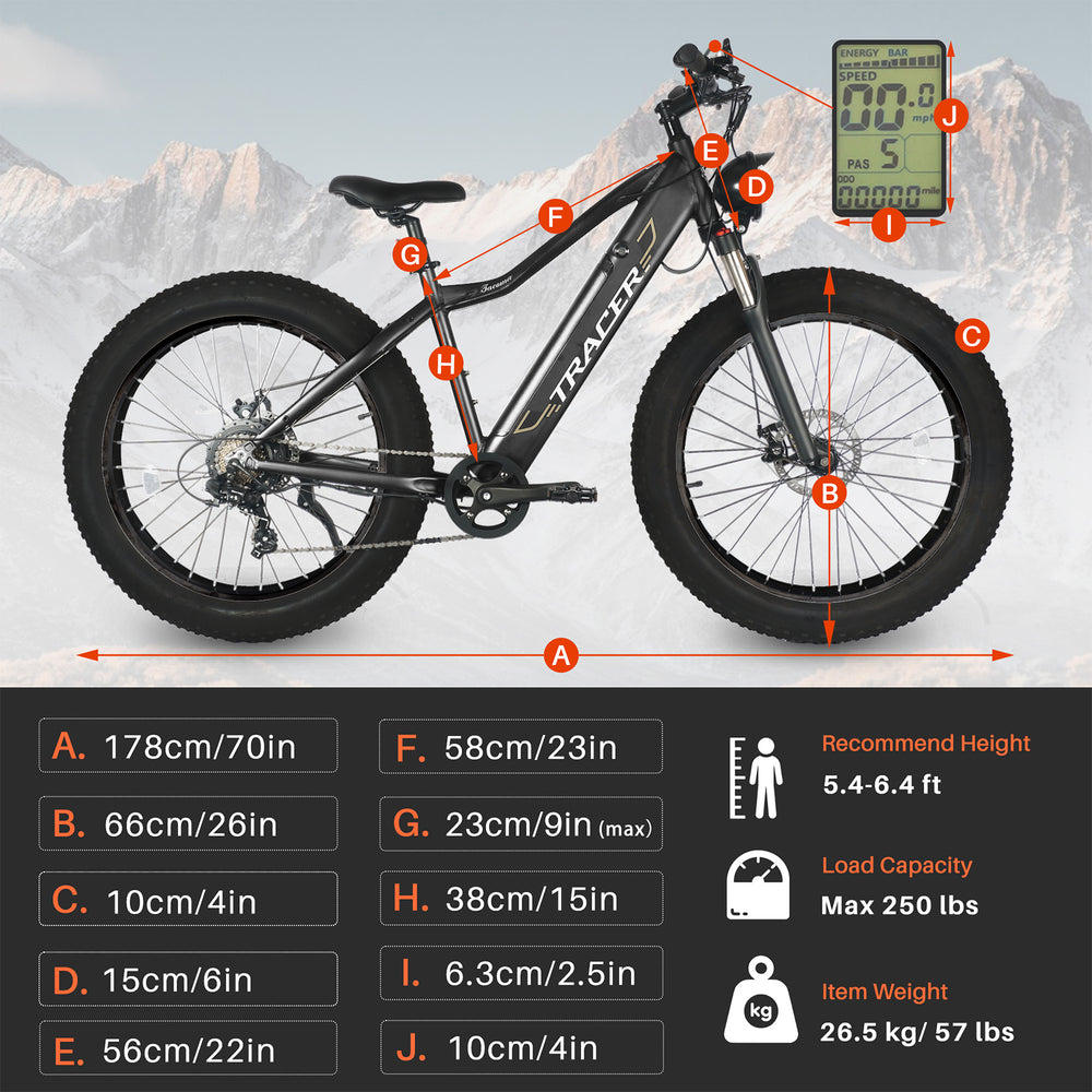 Tracer Tacoma Electric Bike 26"800W Fat Tire w/ Dual Suspensions (EB-TACOMA)