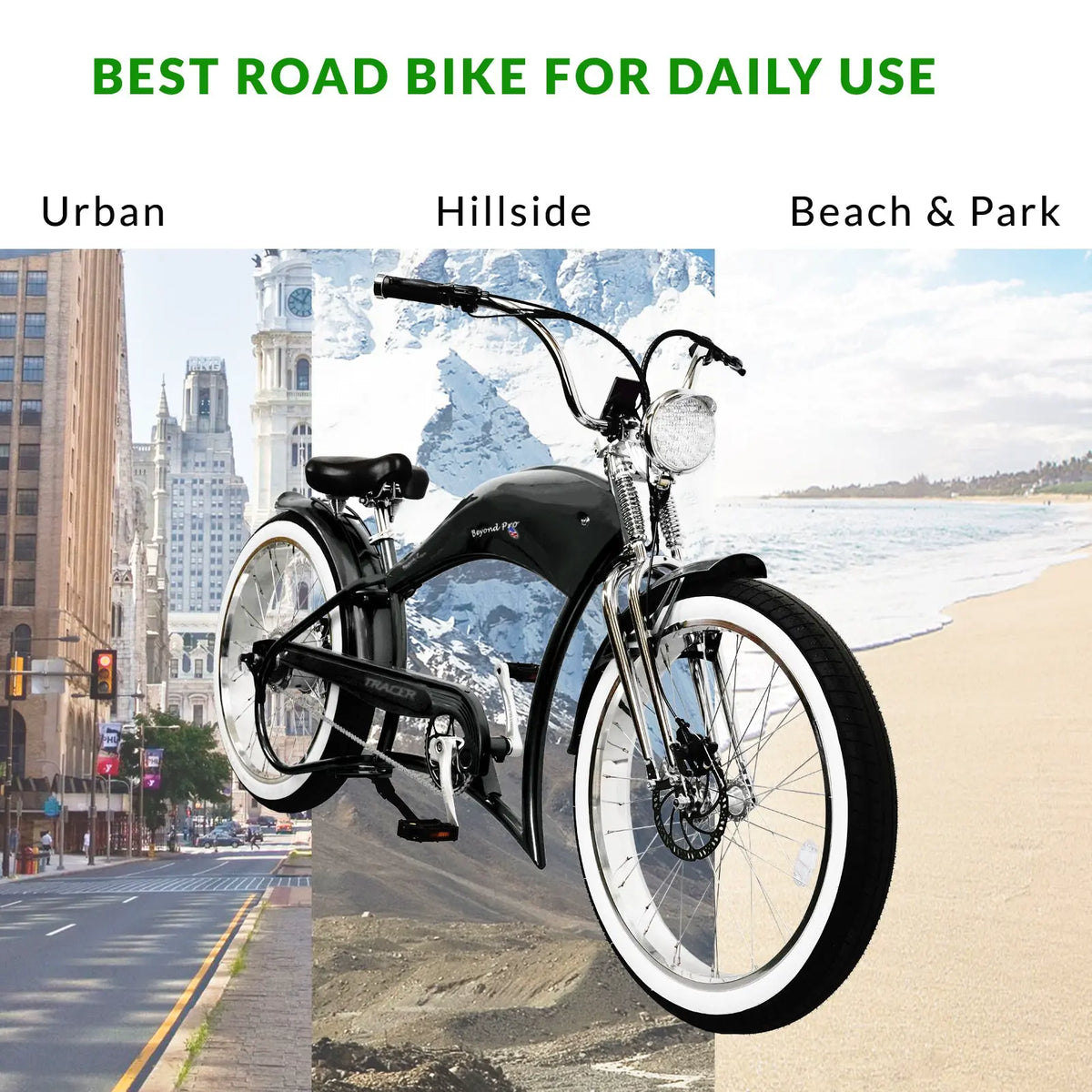 Tracer Twenty5 DS Electric Bikes 500W 26" Dual Springer Cruiser (EB-TWENTY5-DS)